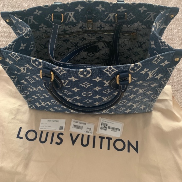 Louis Vuitton Onthego MM Blue Denim - Picture 3 of 9